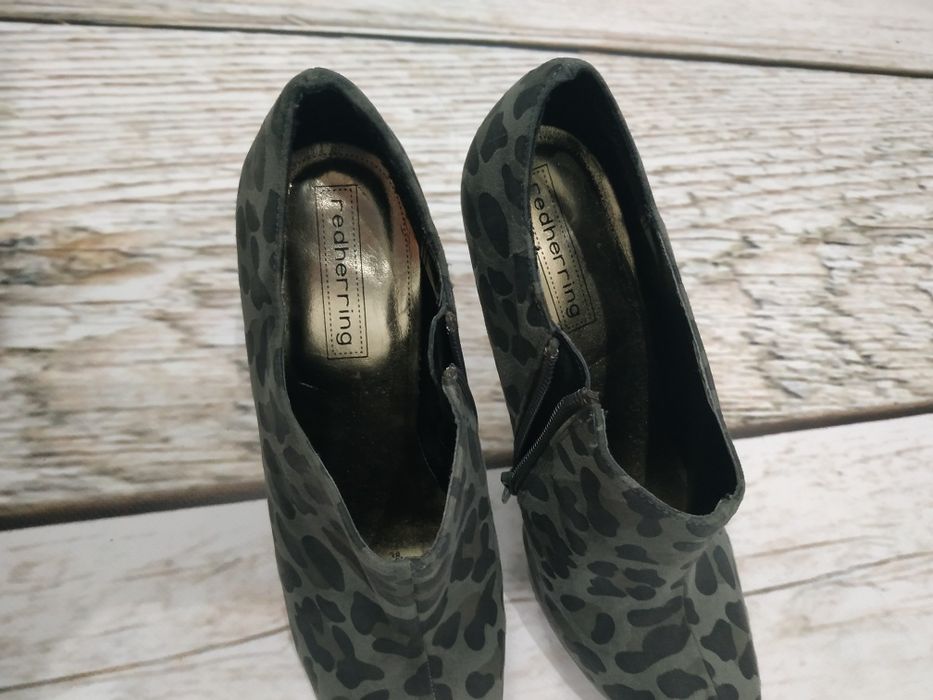 Botki DAMSKIe buty na platformie rozmiar 38 na szpilce w panterkę sexy