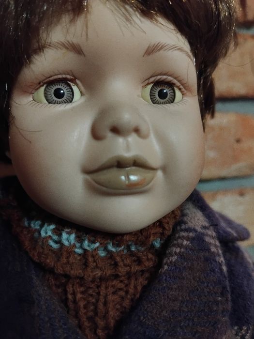 Lalka chlopiec z porcelany retro vintage