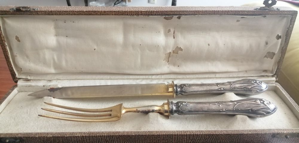 Talheres vintage com cabo em prata.