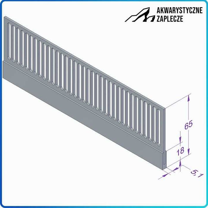 Grzebień przelewowy do akwarium sump- Kieszeń Płaski Cena za 1cm