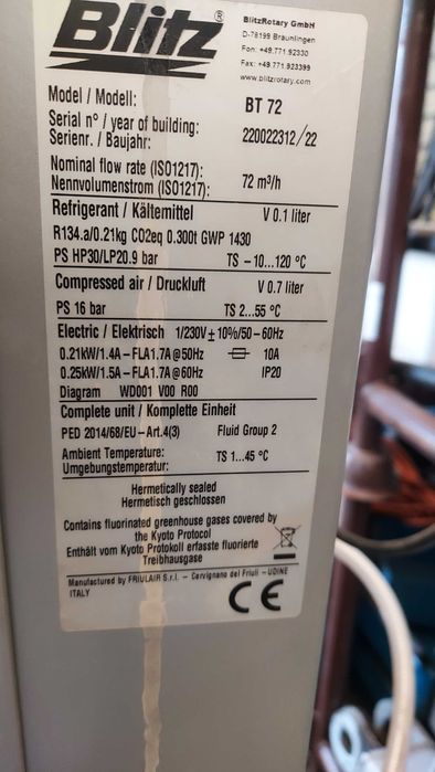 Kompresor śrubowy BLITZ Monsun Pro + osuszacz ziębniczy