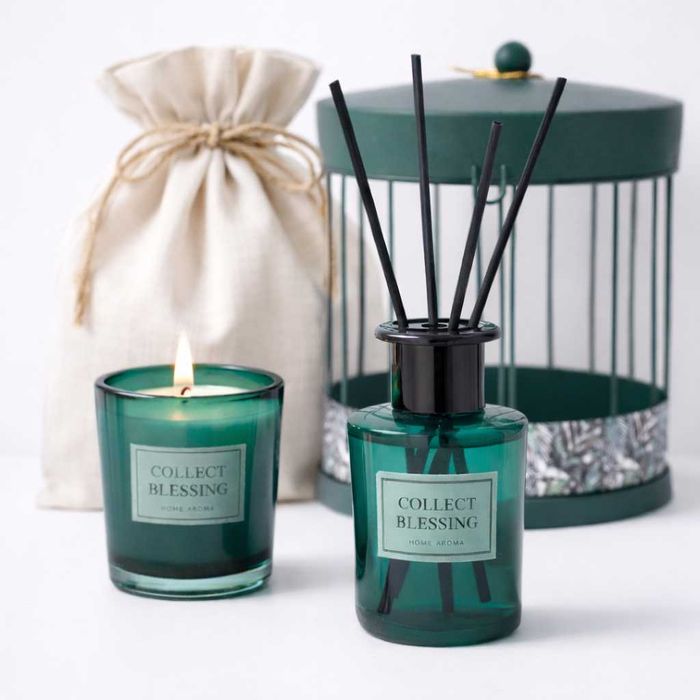 KIt difusor de aroma e vela para casa, presente, namorados, em 4 cores