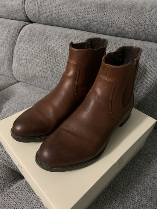 Botki skórzane damskie 38