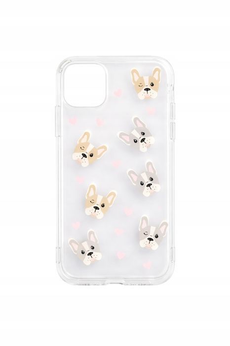 Etui Iphone 11 Xr Przezroczyste Silikonowe Buldog Serca