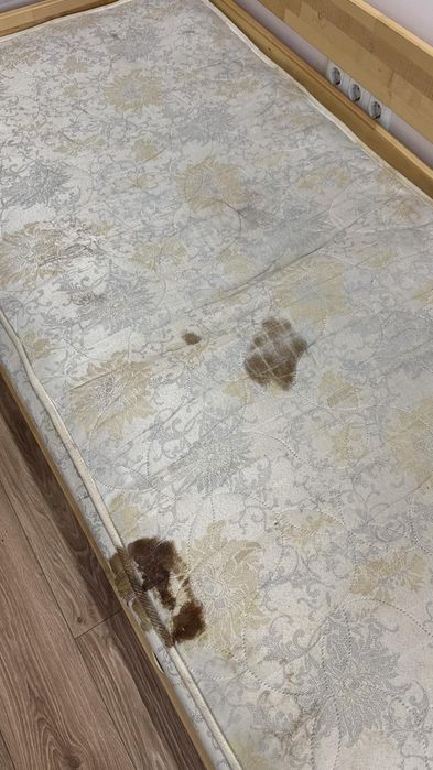 Ліжко дерев'яне кровать НОТА ПЛЮС з ящиками та планкою 80х190 з матрасомсм Бук