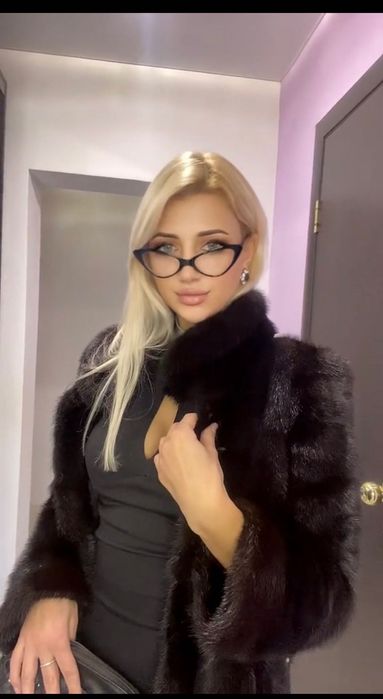 Норковая шубка черный шоколад