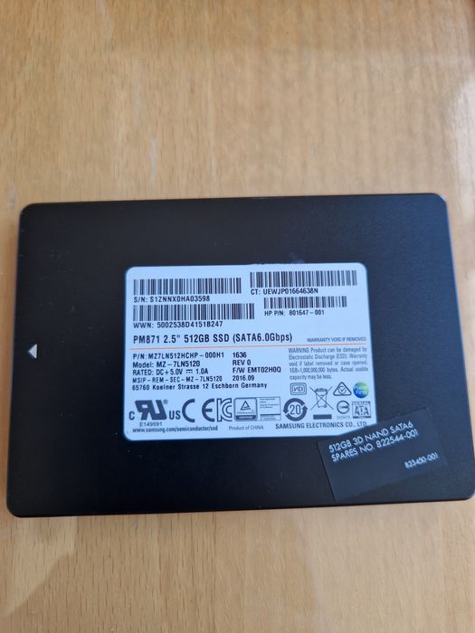 Ssd Samsung 512GB SATA3 SSDдиск для ноутбука або системного блока