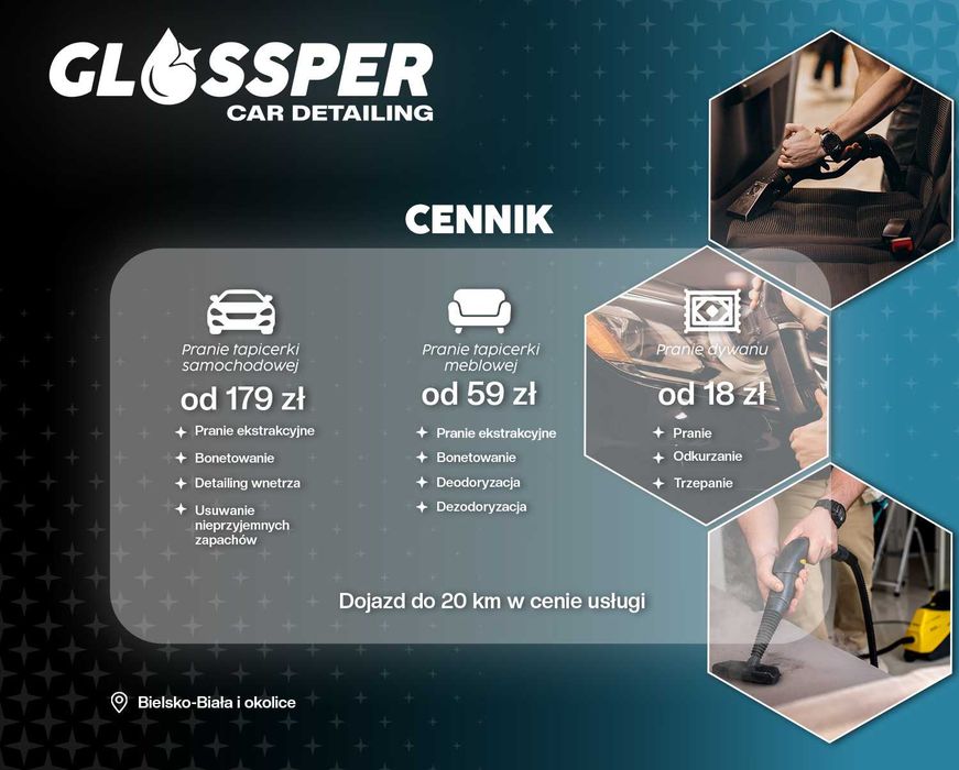 -> Pranie Tapicerki Meblowej / Samochodowej / Mobilny Detailing Wnętrz