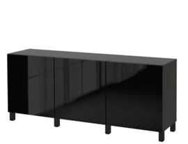 BESTA Móvel TV, preto-castanho, 180x40x38 cm · Como novo