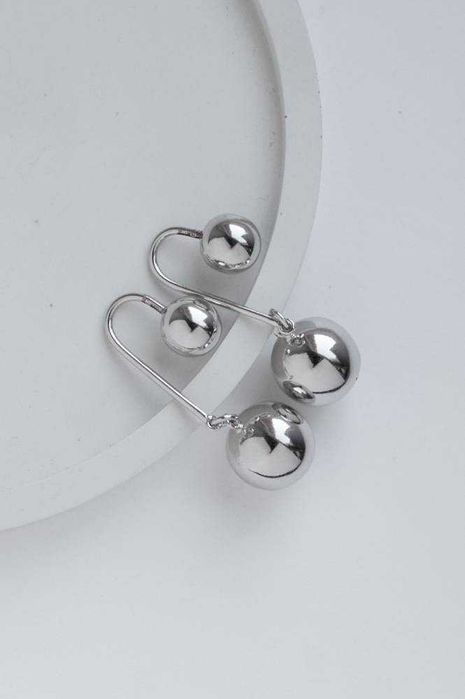 Серебряные серьги-шарики