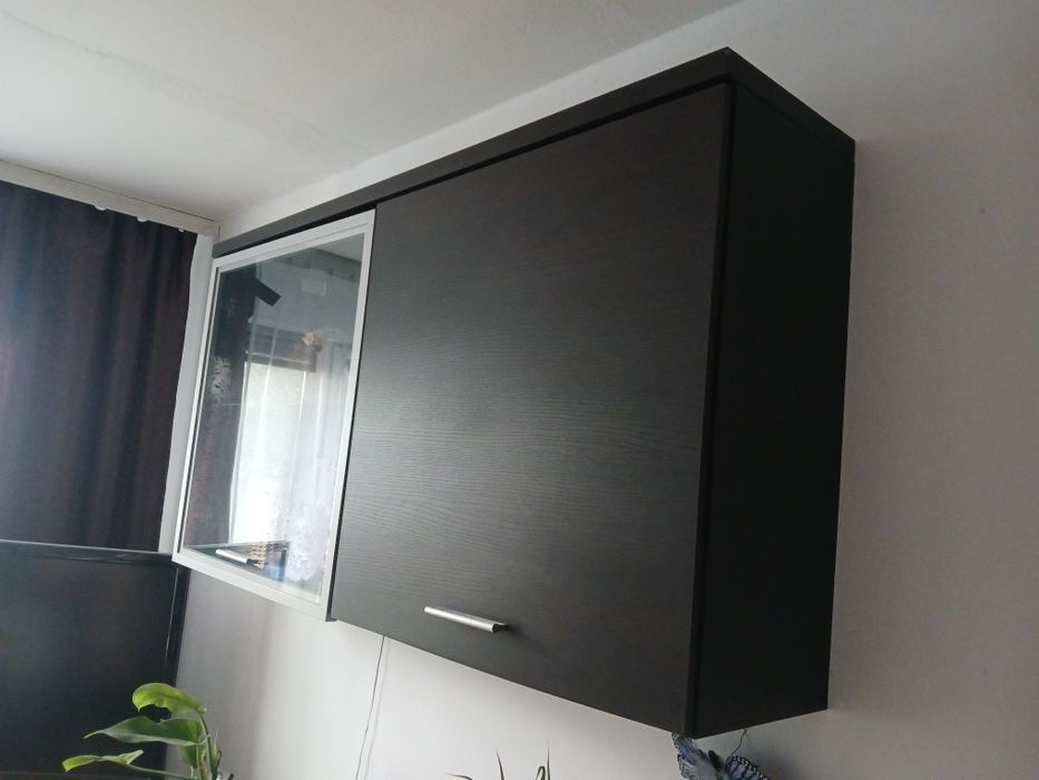 Witryna wisząca ciemny brąz/venge,Łódź