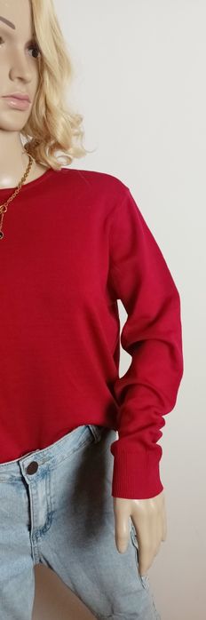 Sweter czerwony Marks&Spencer 40 42 wełna