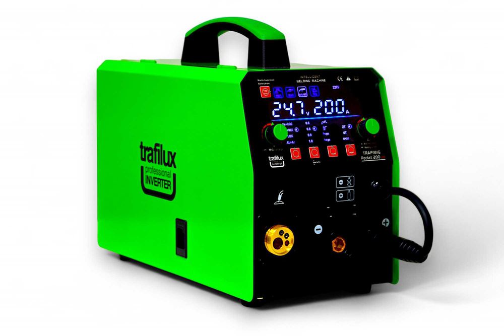 Spawarka migomat Trafilux 200A zestaw spawalniczy POCKET LED