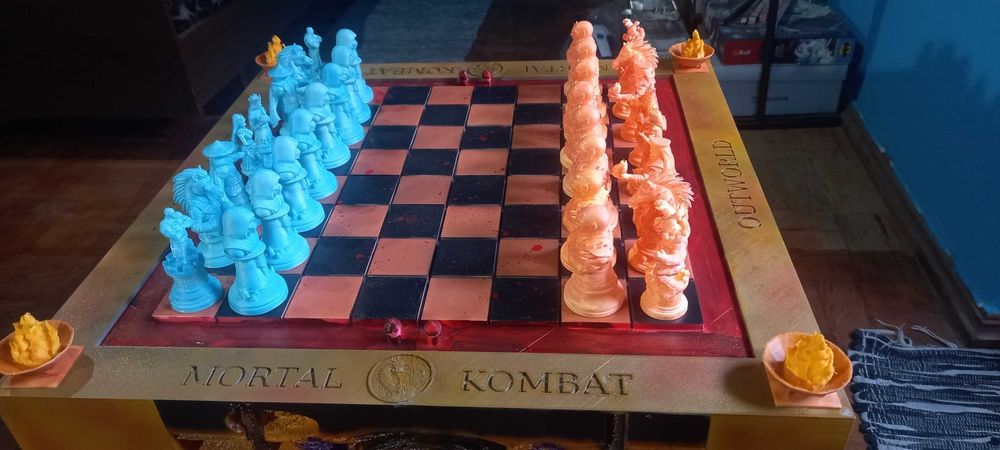 Mesa de Xadrez de Mortal Kombat em impressão 3D