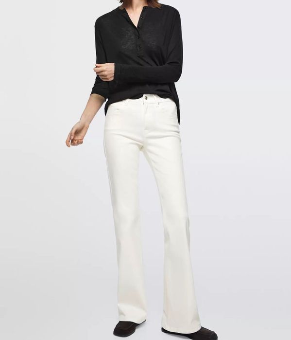 Джинси білі кльош висока посадка Massimo Dutti 34 розмір 5080/924