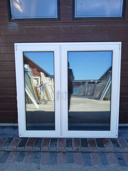 Okno dwuskrzydłowe 144x135 pcv okna używane Niemieckie DOWÓZ CAŁY KRAJ
