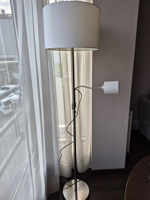 Lampa do czytania, stojąca, biała