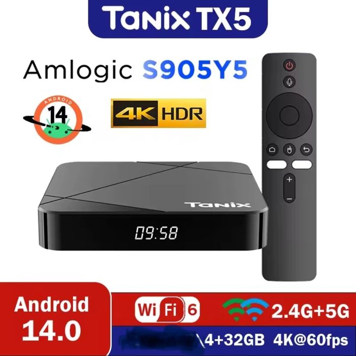 TV приставка TANIX TX5 4Гб/32ГБ на ОС Android 14