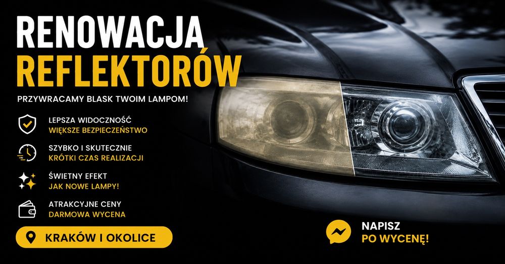 Mobilna renowacja  reflektorów – TANIO na start!