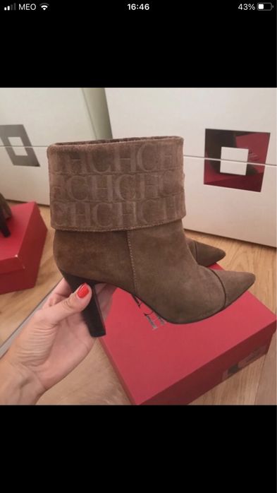 Botas carolina herrera 40 castanho