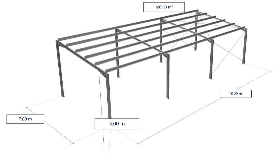 Konstrukcja stalowa / wiata ocynkowana 7x18x4/5m