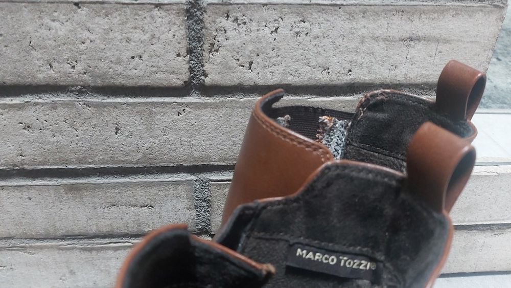 Botki damskie brązowe skóra  Marco Tozzi rozm. 40