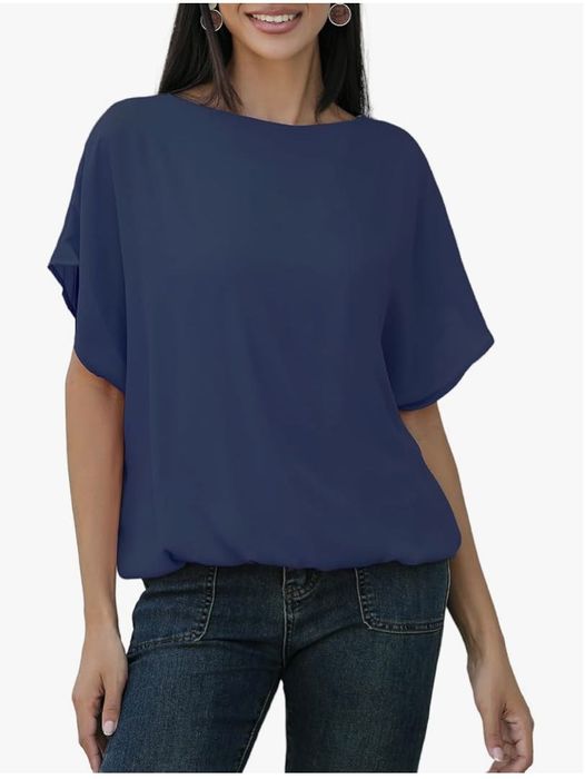 Bluzka damska typu nietoperz, granatowa, rozm. M, MGIZO