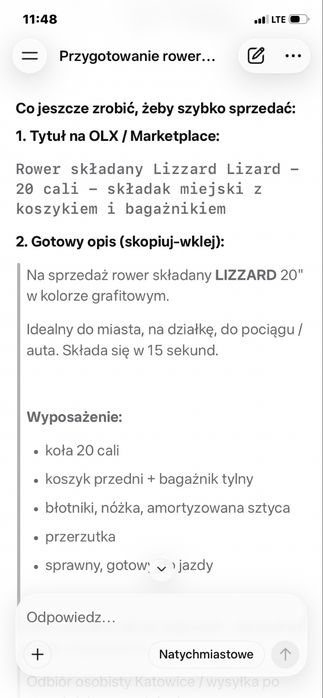 Rower skladak 20