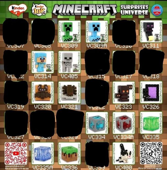Фігурки Kinder joy minecraft