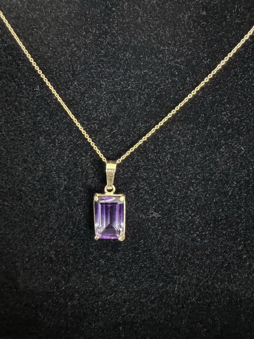 Colar com pendente ametrino ouro 18k