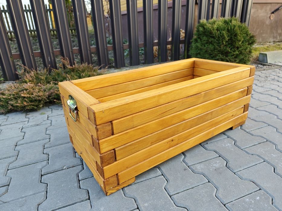 NOWA Donica Drewniana skrzynia ogrodowa na kwiaty doniczka, skrzynka
