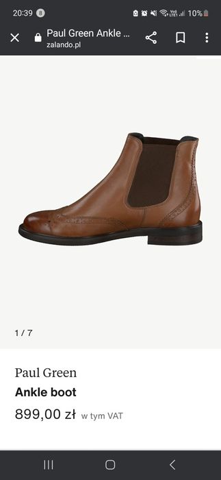 Sztyblety skorzane Paul Green na zalando 890zl