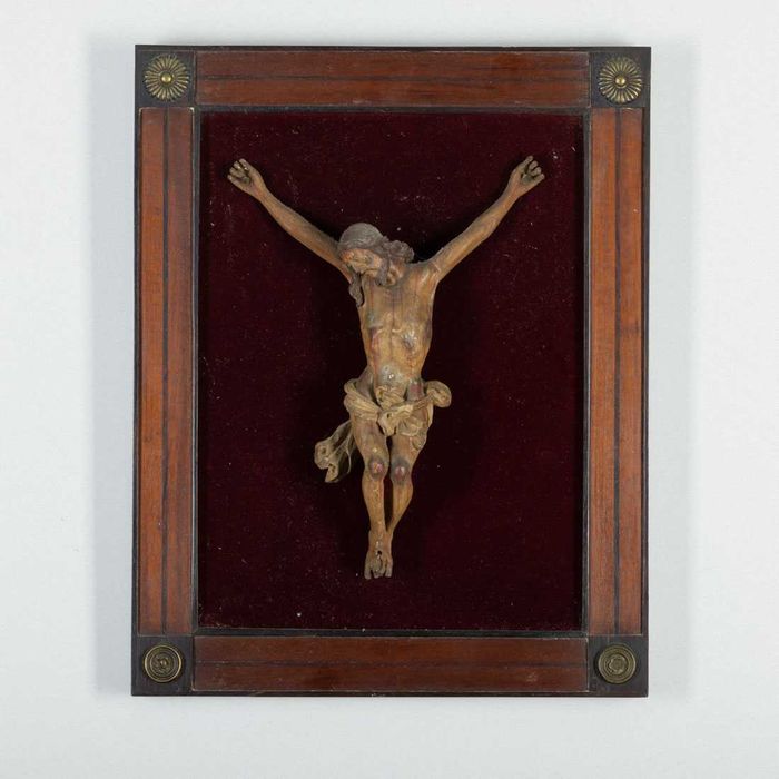 Cristo antigo com moldura