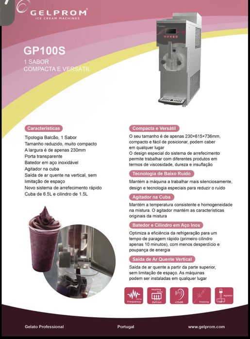 Maquina de Gelado Soft / Açaí - Gelprom GP100S
