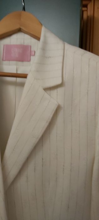 Blaser creme com risquinhas castanho