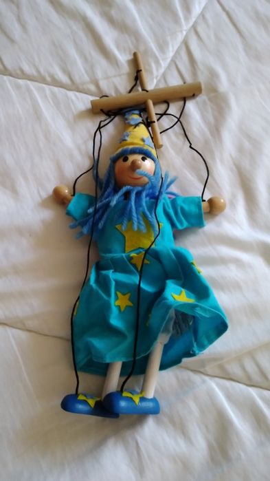 3 Marionetes de pano & madeira