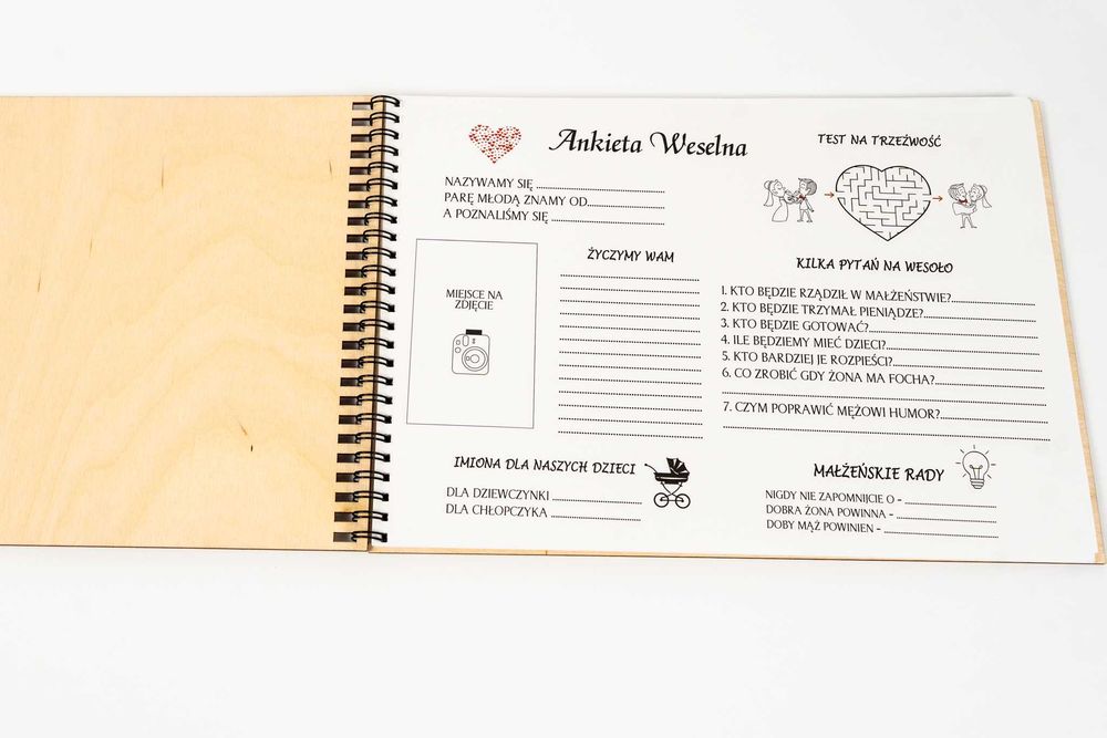 Personalizowana Księga Gości z Ankietą Weselną