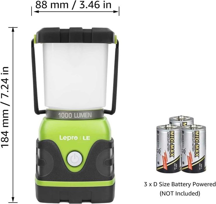 Потужний туристичний, кемпінговий LED ліхтар Lepro 1000lm 10W