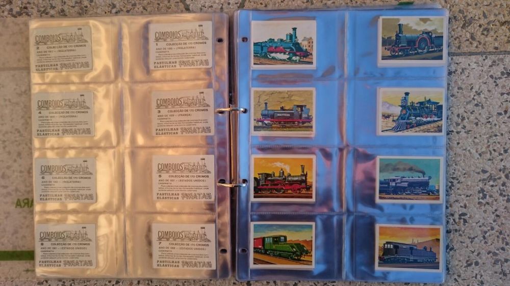 Colecção 170 cromos comboios pastilhas pirata anos 70