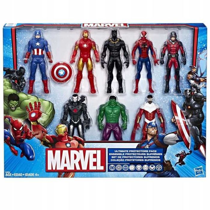 Zestaw 8 figurek Avengers Marvel 15 cm ruchome Hasbro