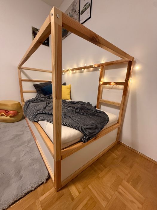 Łóżko dwustronne (piętrowe) kura IKEA Z MATERACEM 90x200