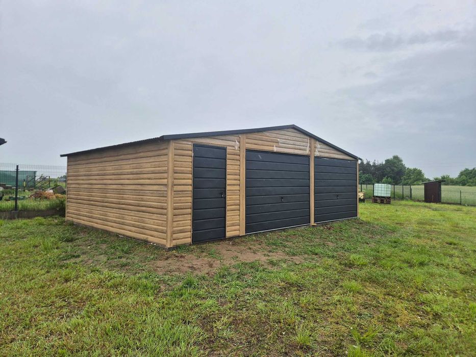 Garaż blaszany dwustanowiskowy 8×6m Winchester Dach dwuspadowy