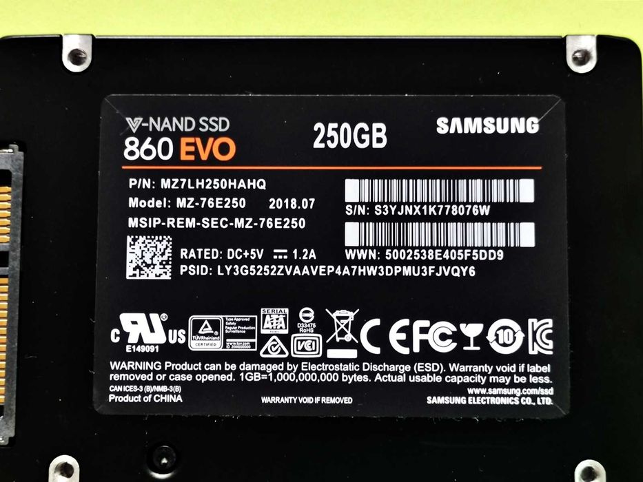 SSD 250GB Samsung 860 EvO