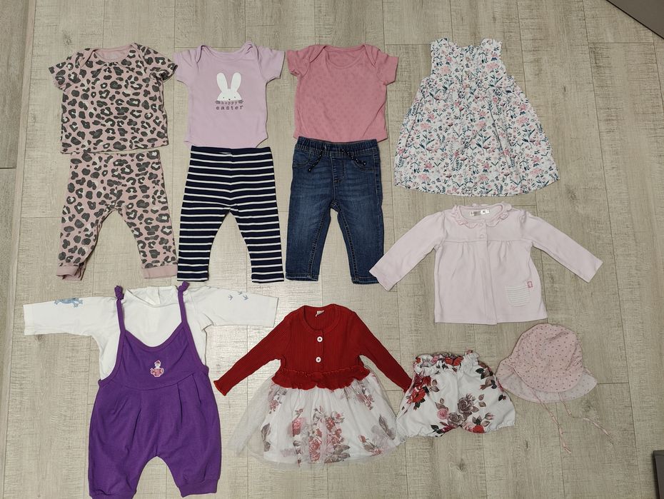 Пакет, лот одягу на дівчинку 74см, плаття, лосіни, футболки, бодік