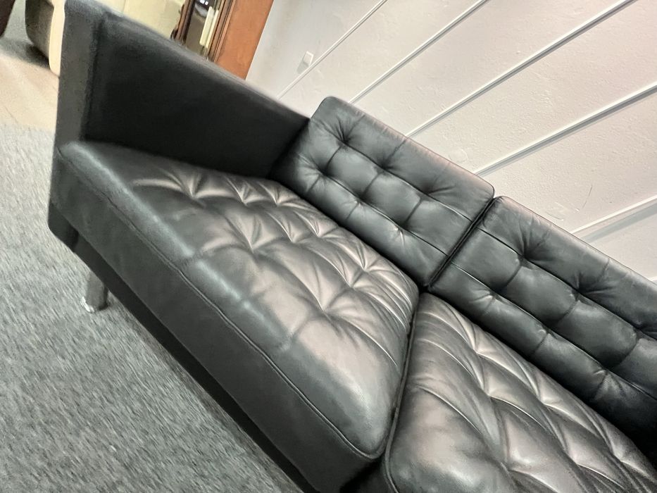 Диван двійка шкіряний чорний