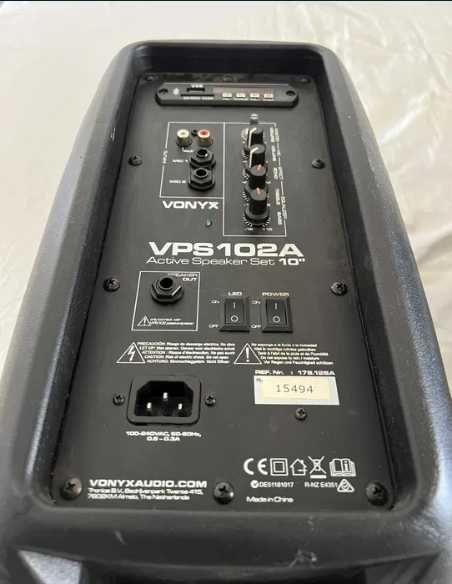 Par Colunas Ativas Vonyx VPS102A 10" 600W – Bluetooth/USB/SD