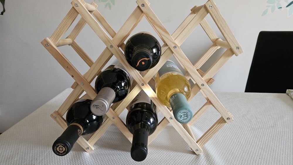 Novo - Garrafeira Bambu 10 garrafas articulada