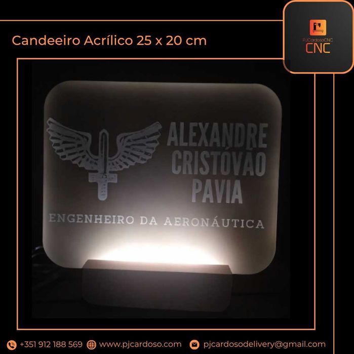 Candeeiro LED Personalizado 25 x 20 cm