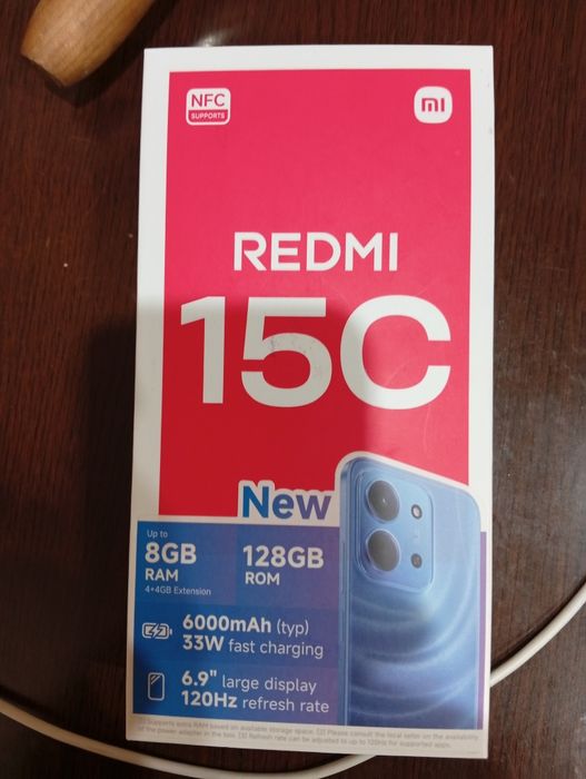 Телефон REDMI 15C обсолютно новый, дефектов нет, все документы,купил меньше месяца назад.Продаю по ненадобностью,подарили айфон.