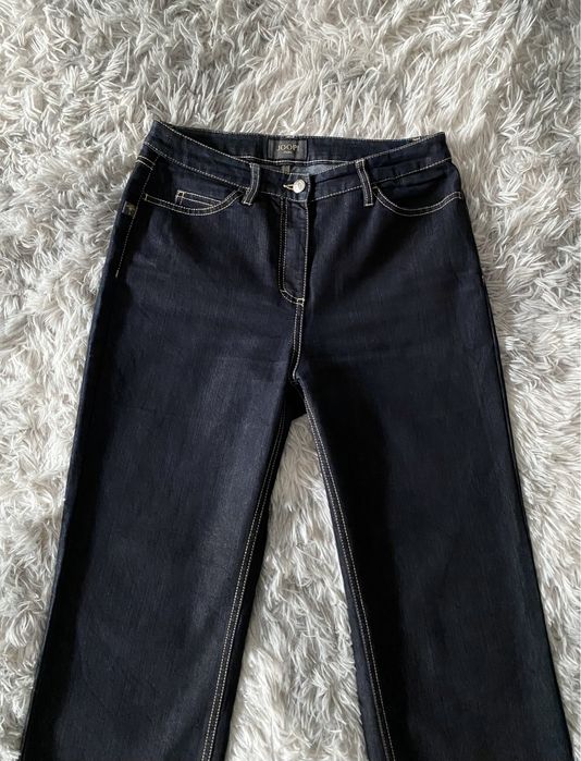 Granatowe proste szersze jeansy M 38 JOOP! Basic premium boyfriend